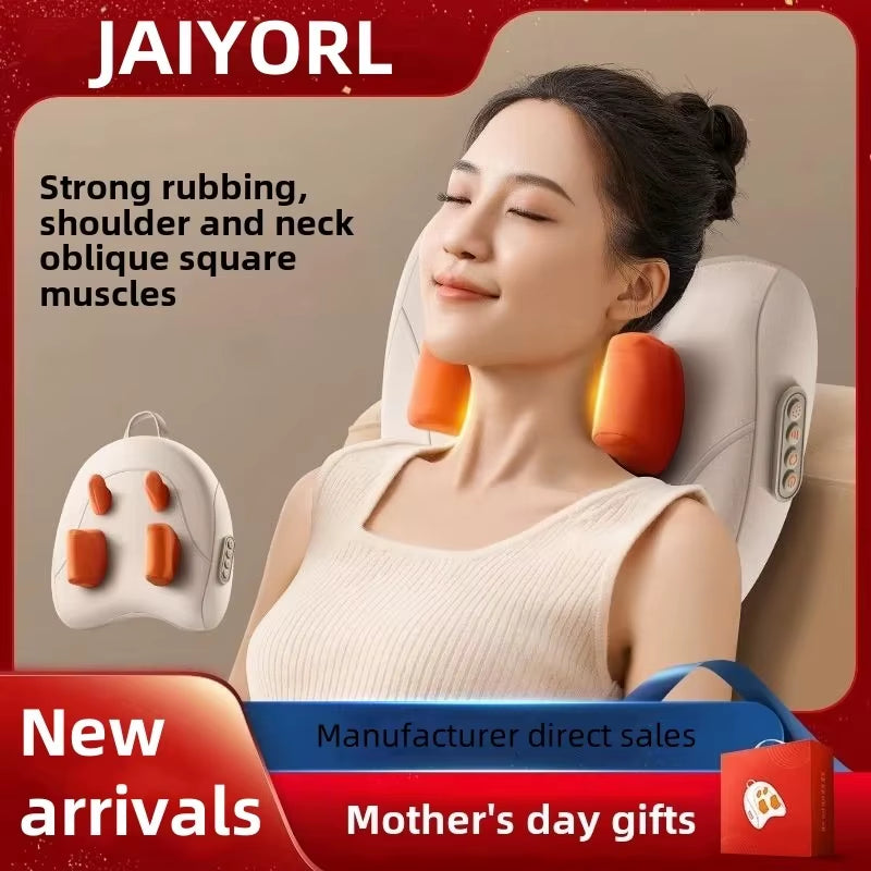 Trapezius Electric Massage Pillow Wireless Car and Home Massager Heating Waist Neck Leg Cervical Shiatsu Kneading